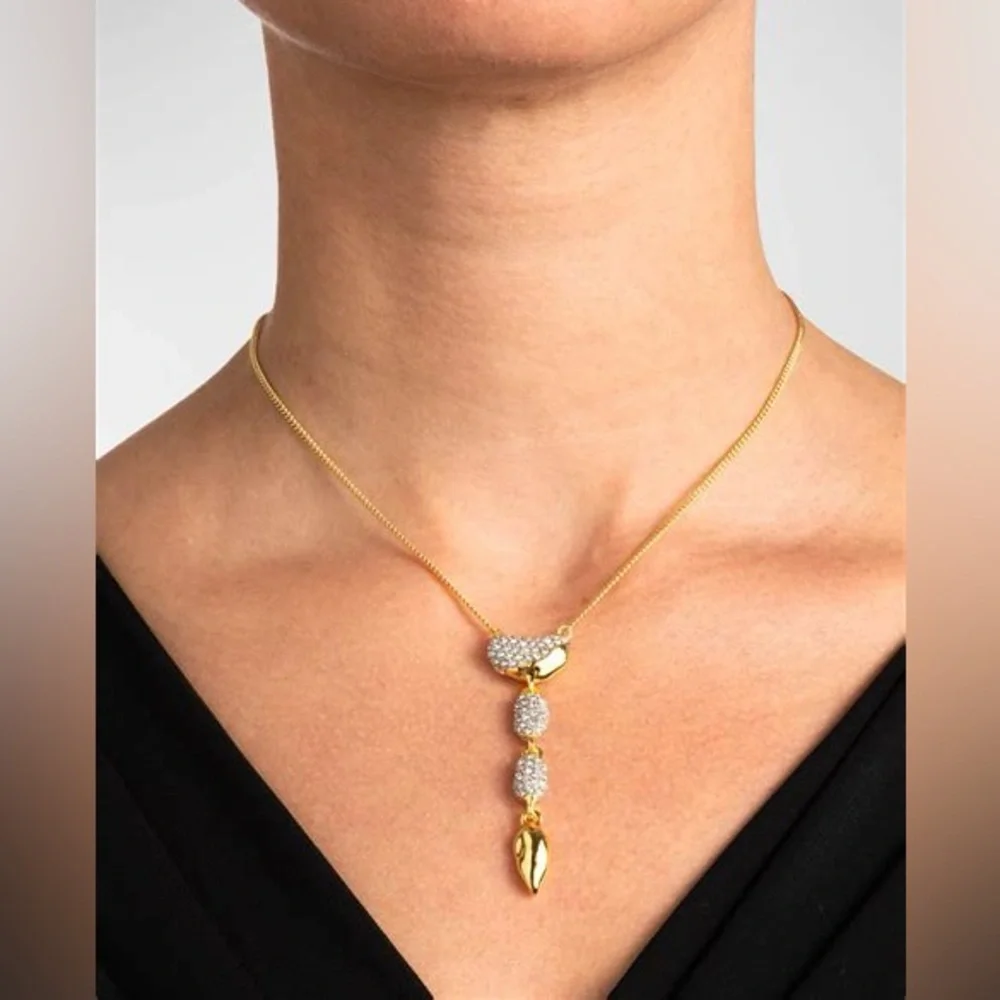 ALEXIS BITTAR • Solanales Crystal Pebble Chandelier Drop Necklace